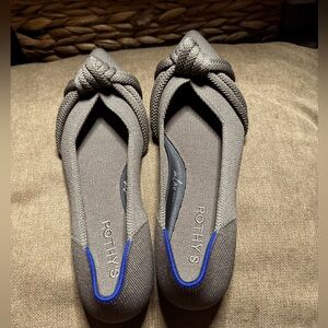 NWOT Rothy's Womens The Knot Point II Flats, Sparrow Size 7
